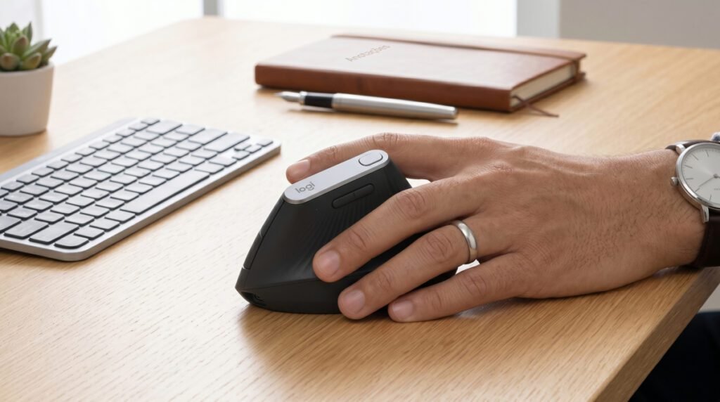Comparação entre o mouse vertical Logitech Lift e o Logitech MX Vertical lado a lado
