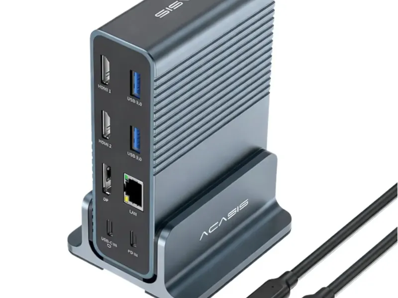 Dock USB-C Acasis 15 em 1, modelo DS7A15 — sem chip DisplayLink, telas adicionais apenas espelhadas em MacBook Air
