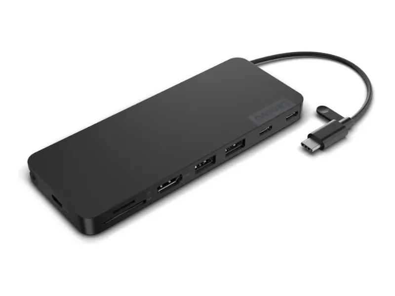 Dock portátil Lenovo USB-C Slim Travel Dock preta e compacta