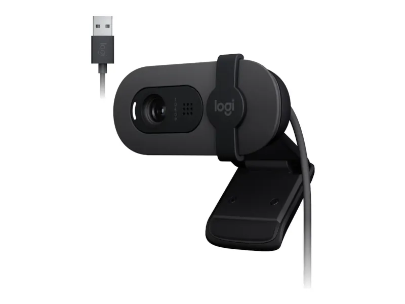Webcam Logitech Brio 100 Grafite Full HD 1080p de entrada para videoconferência