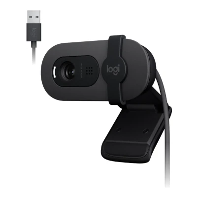 Webcam Logitech Brio 100 Grafite — Full HD 1080p de entrada para videoconferência