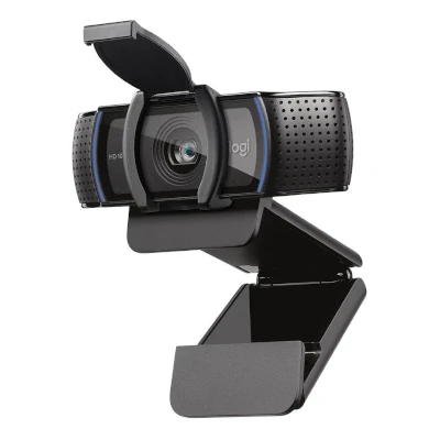 Webcam Logitech C920S — Full HD 1080p com cortina de privacidade para home office