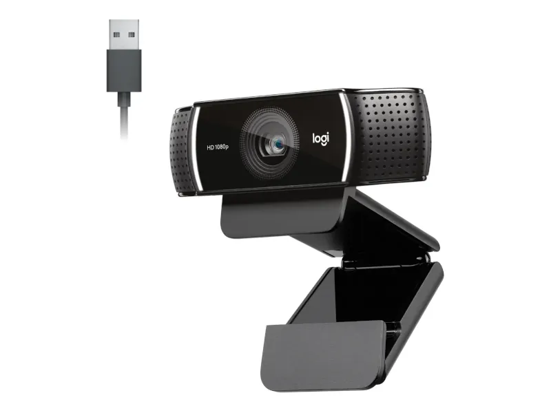 Webcam Logitech C922 Pro Stream Full HD com tripé para streaming e reuniões