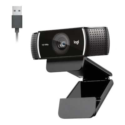 Webcam Logitech C922 Pro Stream — Full HD 1080p 60fps com tripé para streaming e reuniões