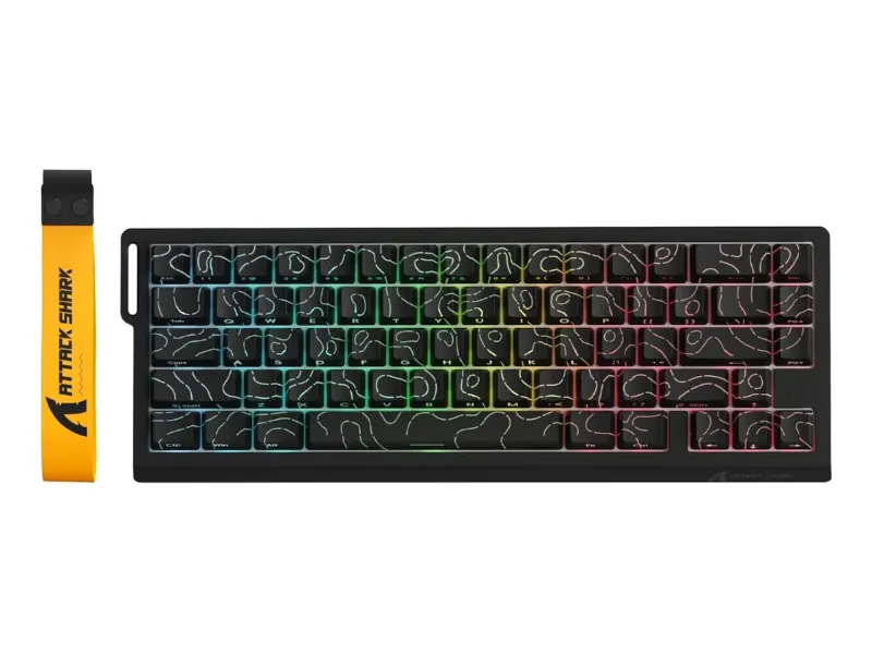 Teclado Attack Shark X68 Pro HE sem fio tri-mode com switch Hall Effect