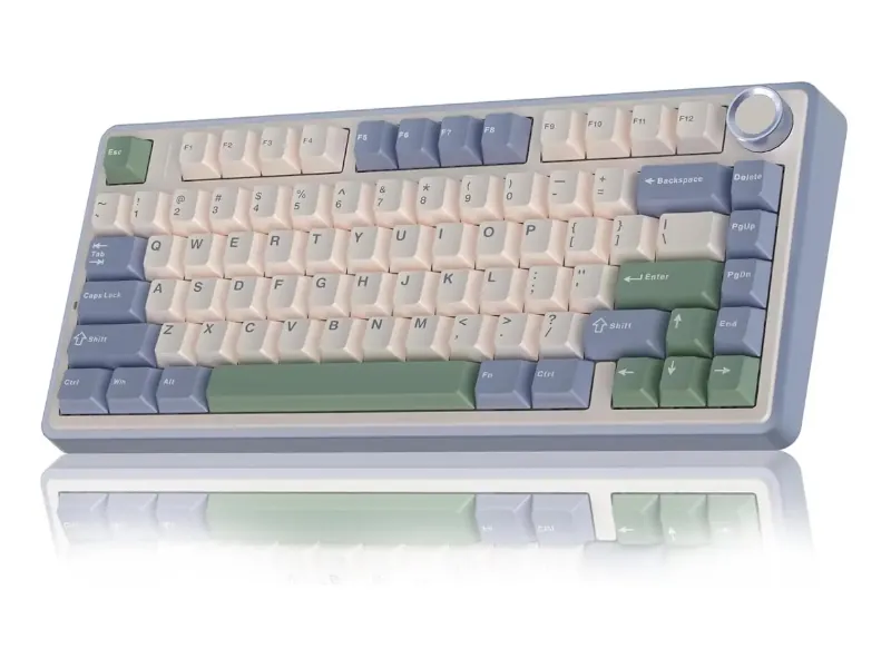 Teclado mecânico Aula F75 sem fio tri-mode com switches de fábrica