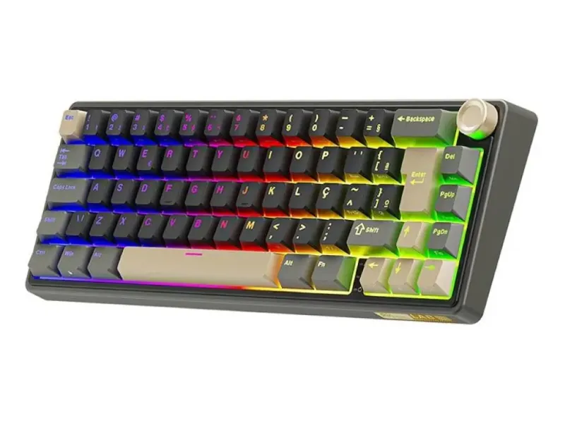 Teclado mecânico Royal Kludge RK R65 65% com PCB QMK/VIA