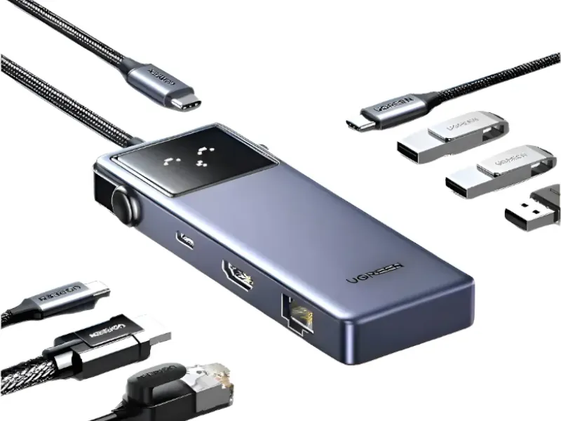 Hub USB-C UGREEN Revodok Uno 7-em-1 com HDMI 4K60Hz, RJ45 e Power Delivery 100W