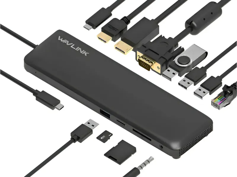 ML - Hub USB-C - Wavlink - Triple Display 4K DisplayLink (WL-UMD04)