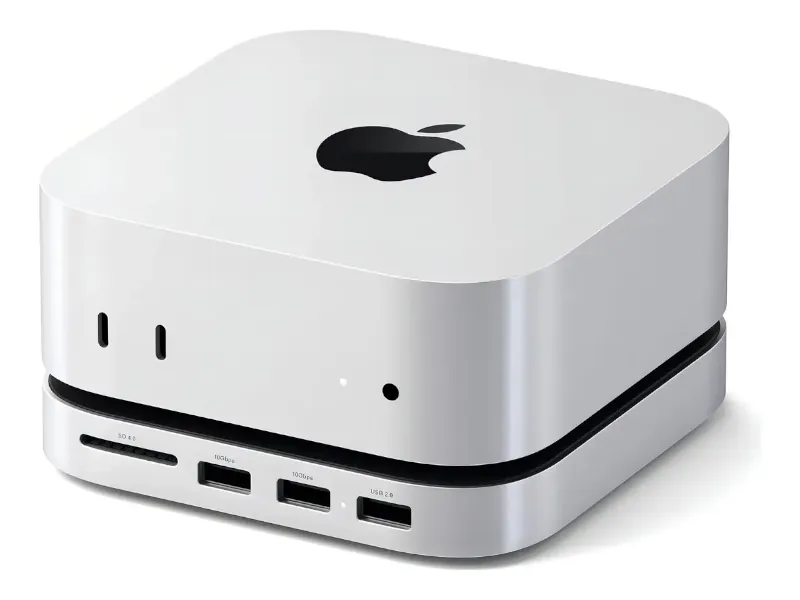 Dock Satechi Stand e Hub para Mac mini com case para SSD