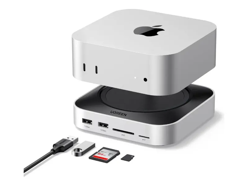Dock Ugreen 11 em 1 para Mac mini M4 com slot de SSD NVMe
